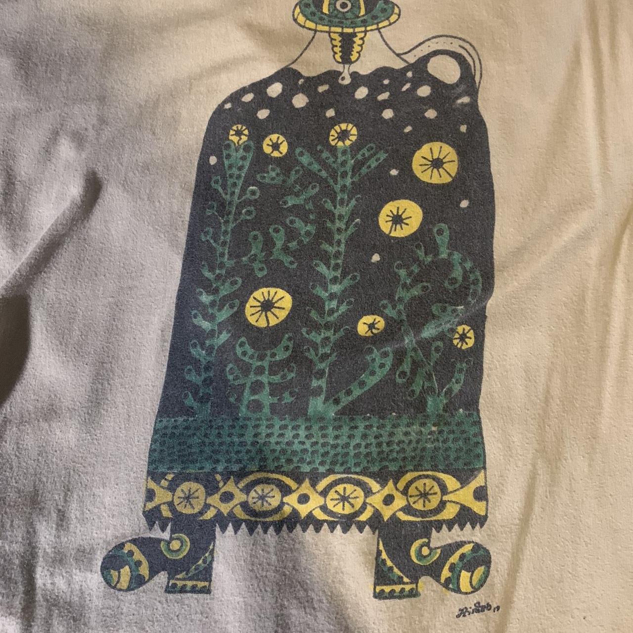 Pile green and gray tour tee Size large (heavily... Depop