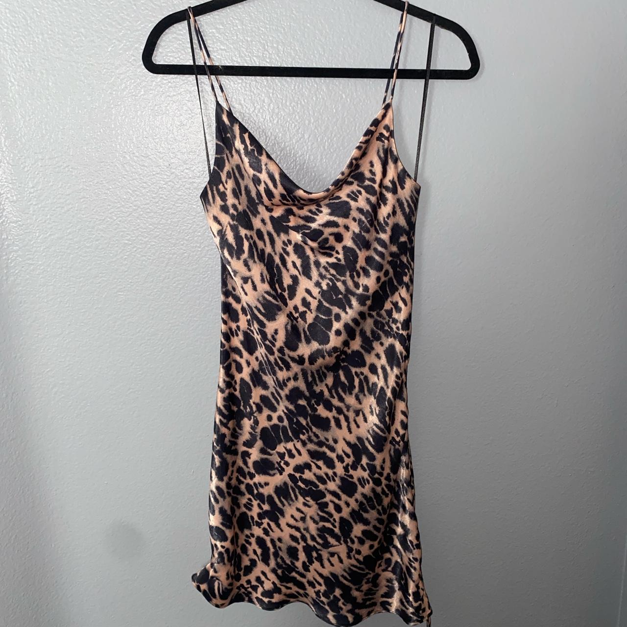 Topshop leopard/cheetah print cowl neck satin