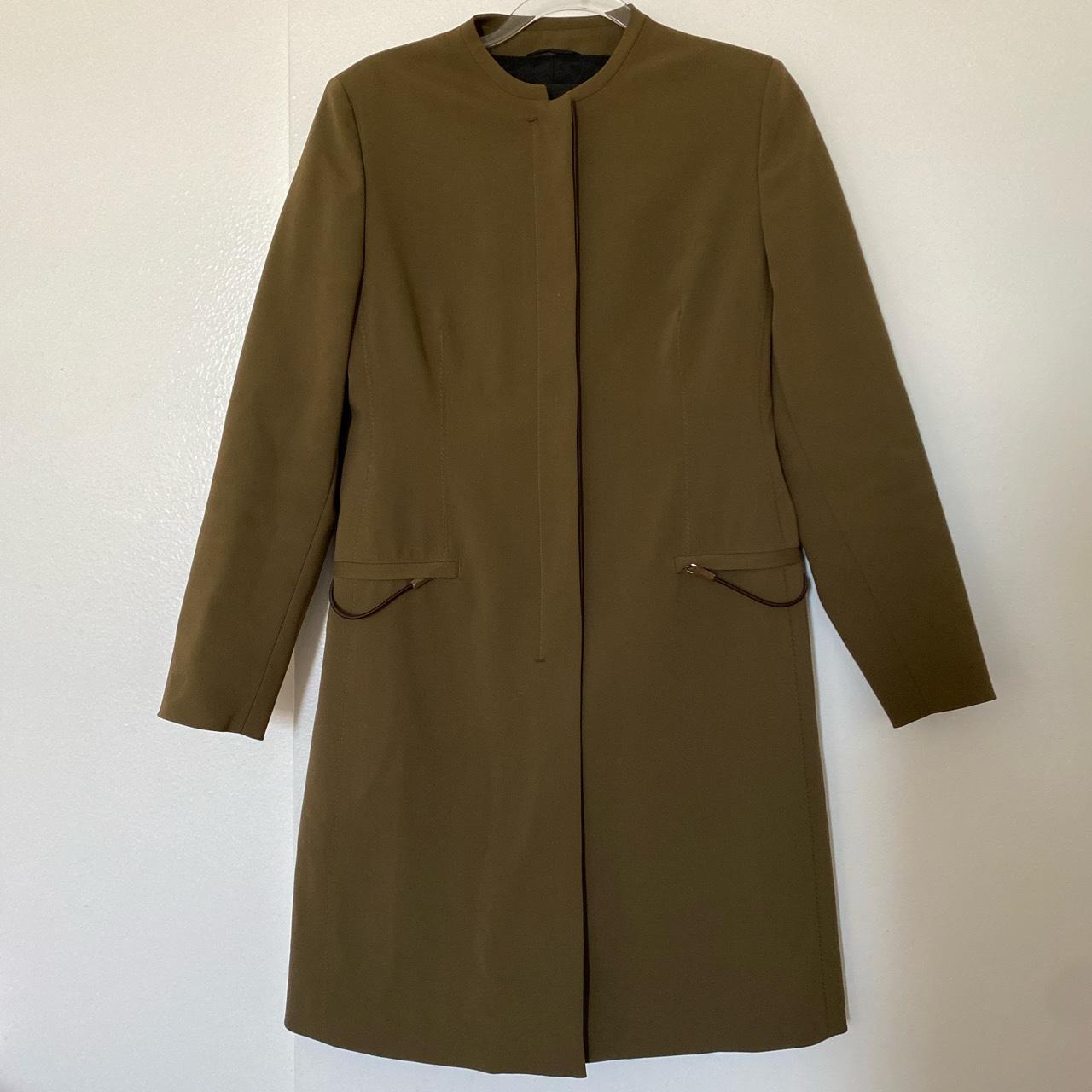 Prada FW 1999 Coat, A leather trimmed zip closure,