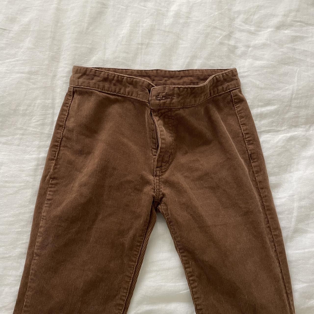 Brandy Melville Y2K Style Brown Darlene Corduroy Flare Pants S