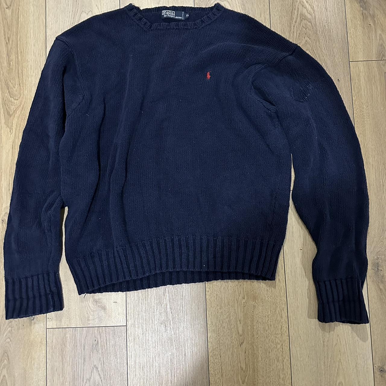 Navy Ralph Lauren knitted jumper size XL - Depop