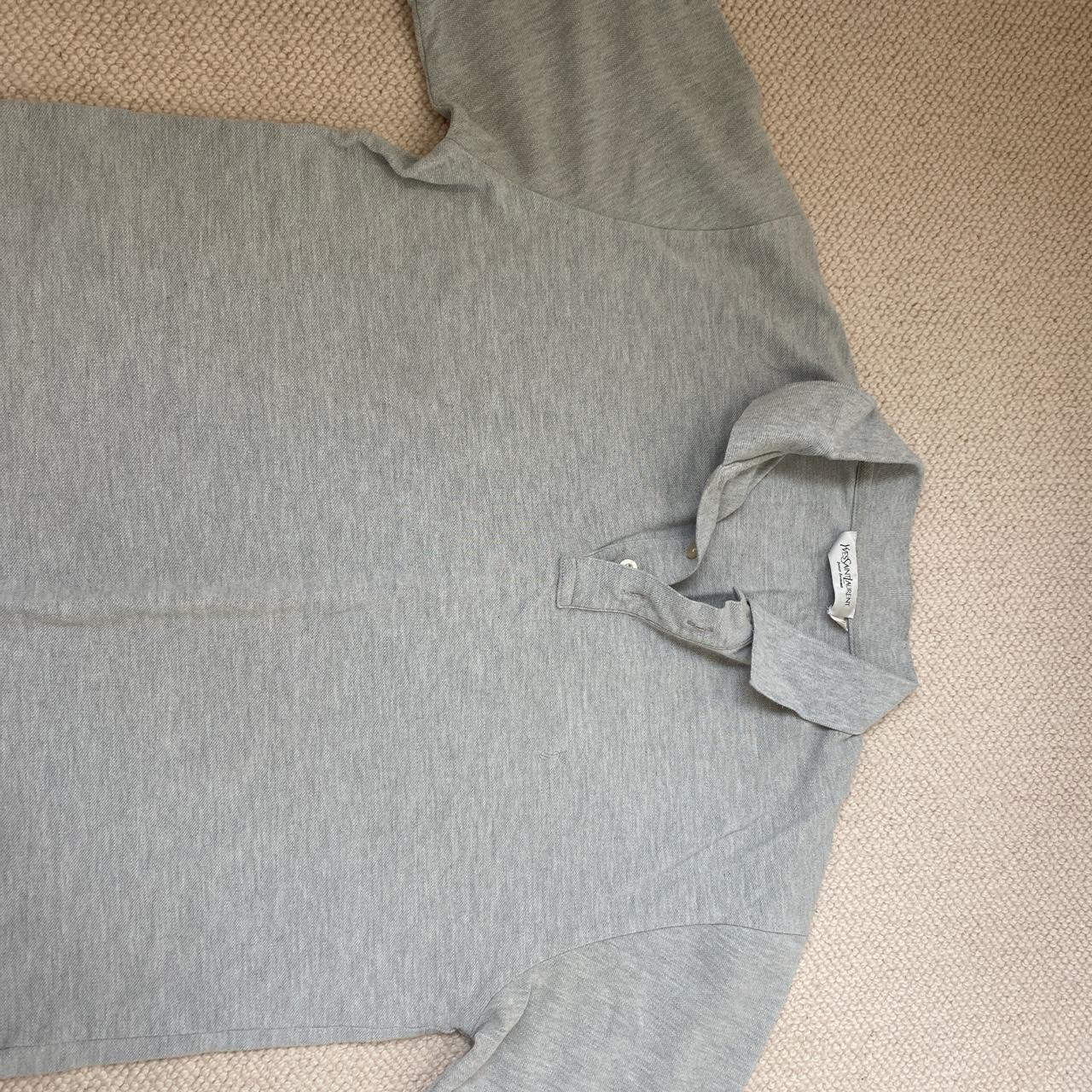 Yves Saint Laurent Men's Grey Polo-shirts | Depop