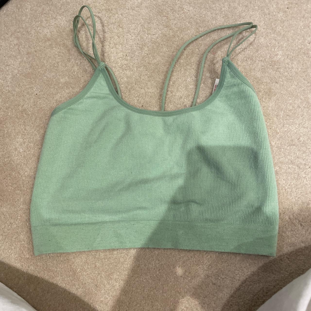 Urban Outfitters Women's Green Crop-top | Depop