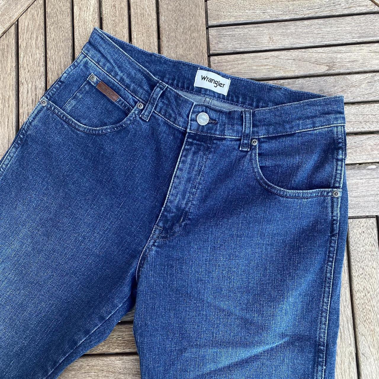 Wrangler Cuffed Jeans - Blue Size:... - Depop