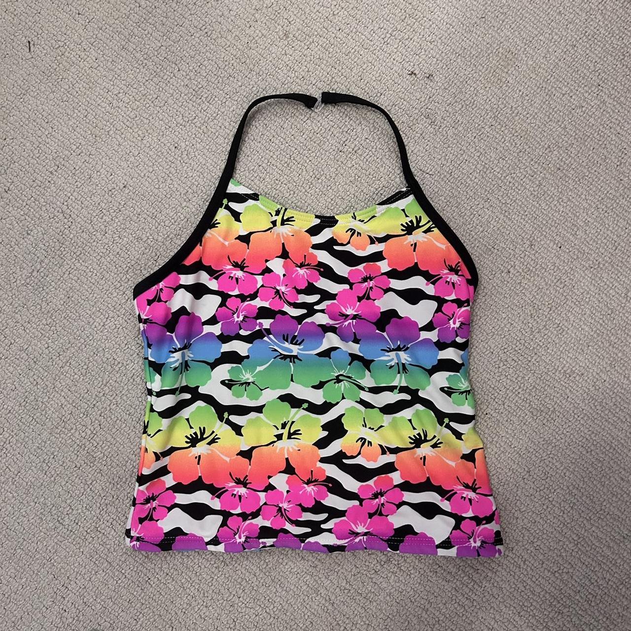 Fun little rainbow swim top that would be great for... - Depop