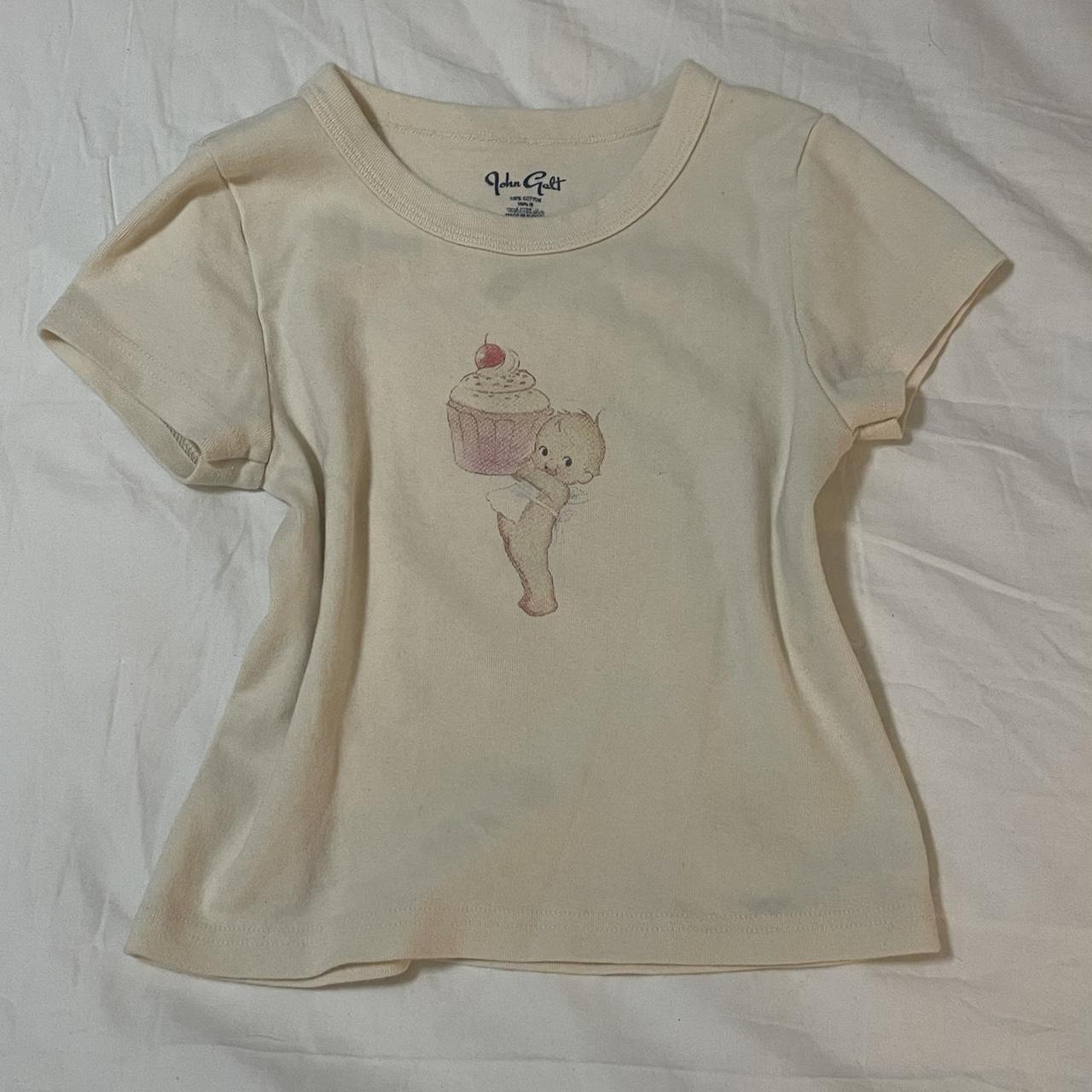 john galt/brandy melville cupic cupcake baby tee... Depop