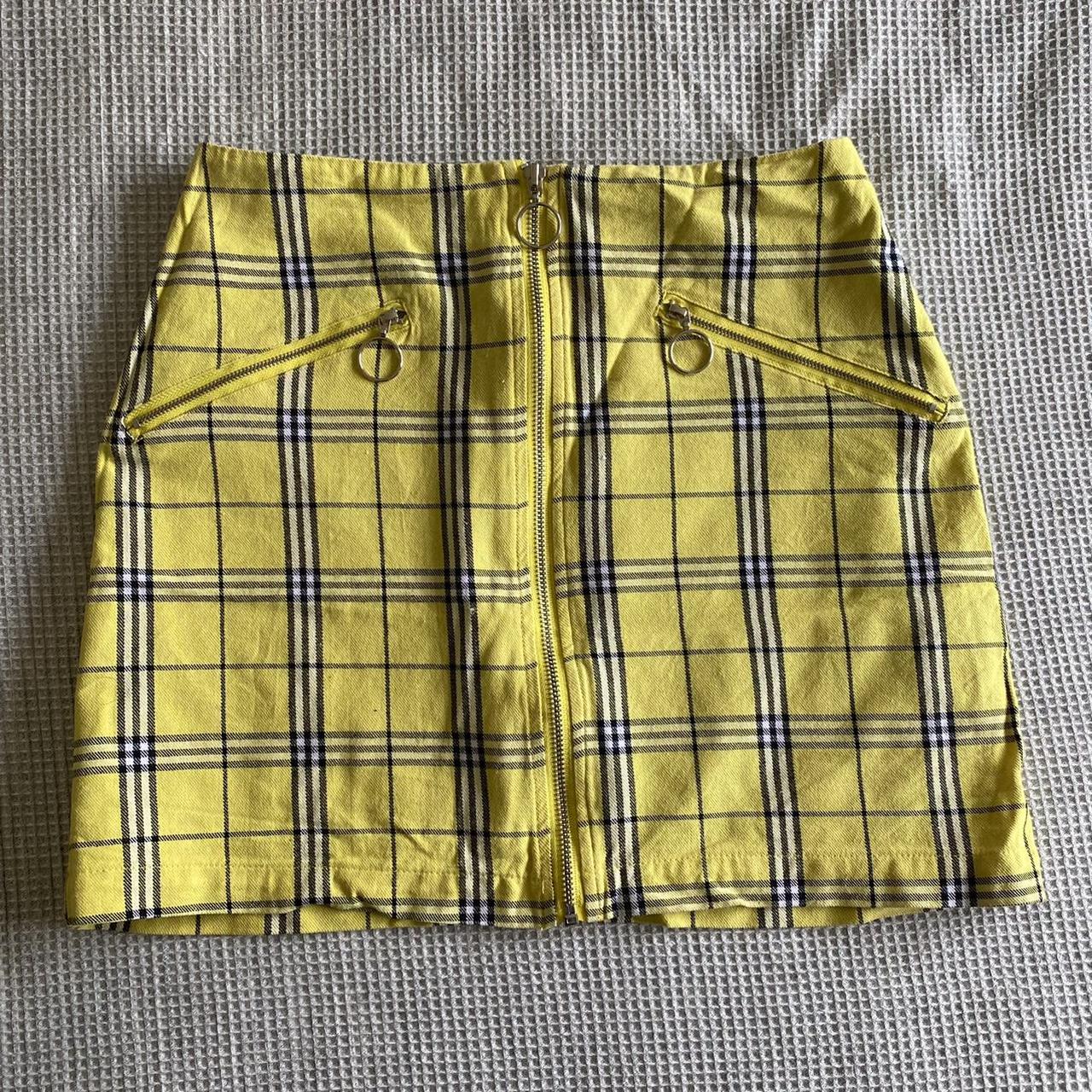 Factorie Yellow Tartan Skirt Worn A Handful Of... Depop Hanging Circle Planter Thunbergia In Baskets