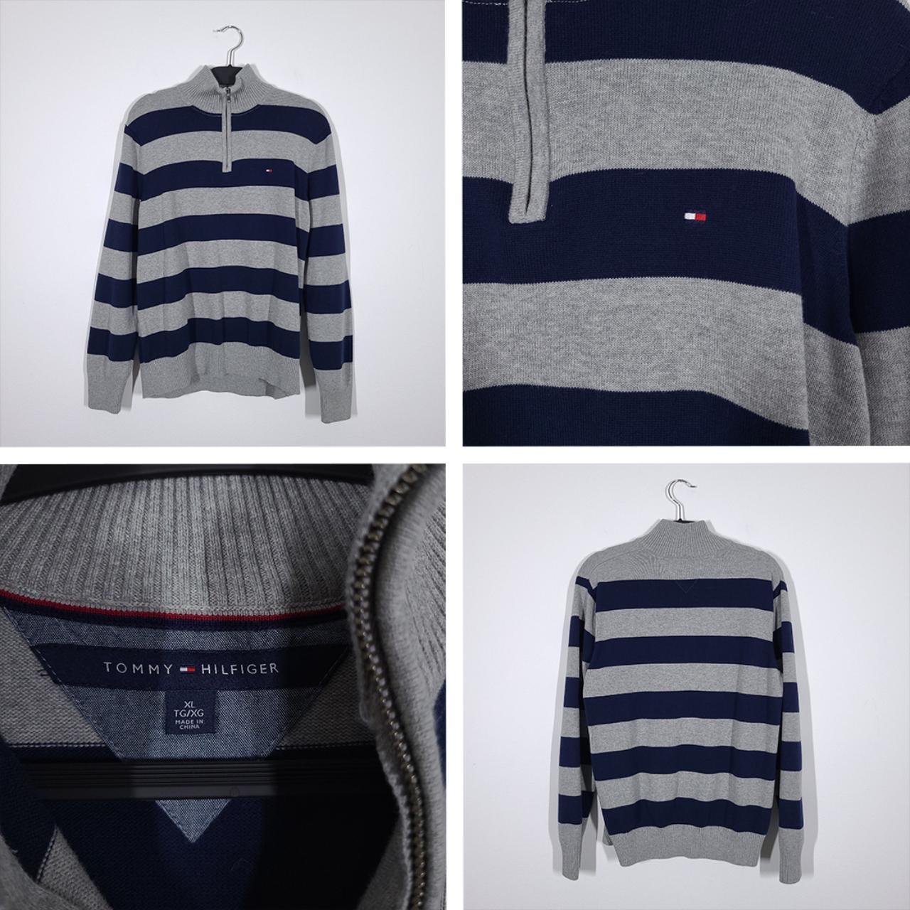 Tommy Hilfiger Quarter Zip Striped Sweater Preppy Depop 0938