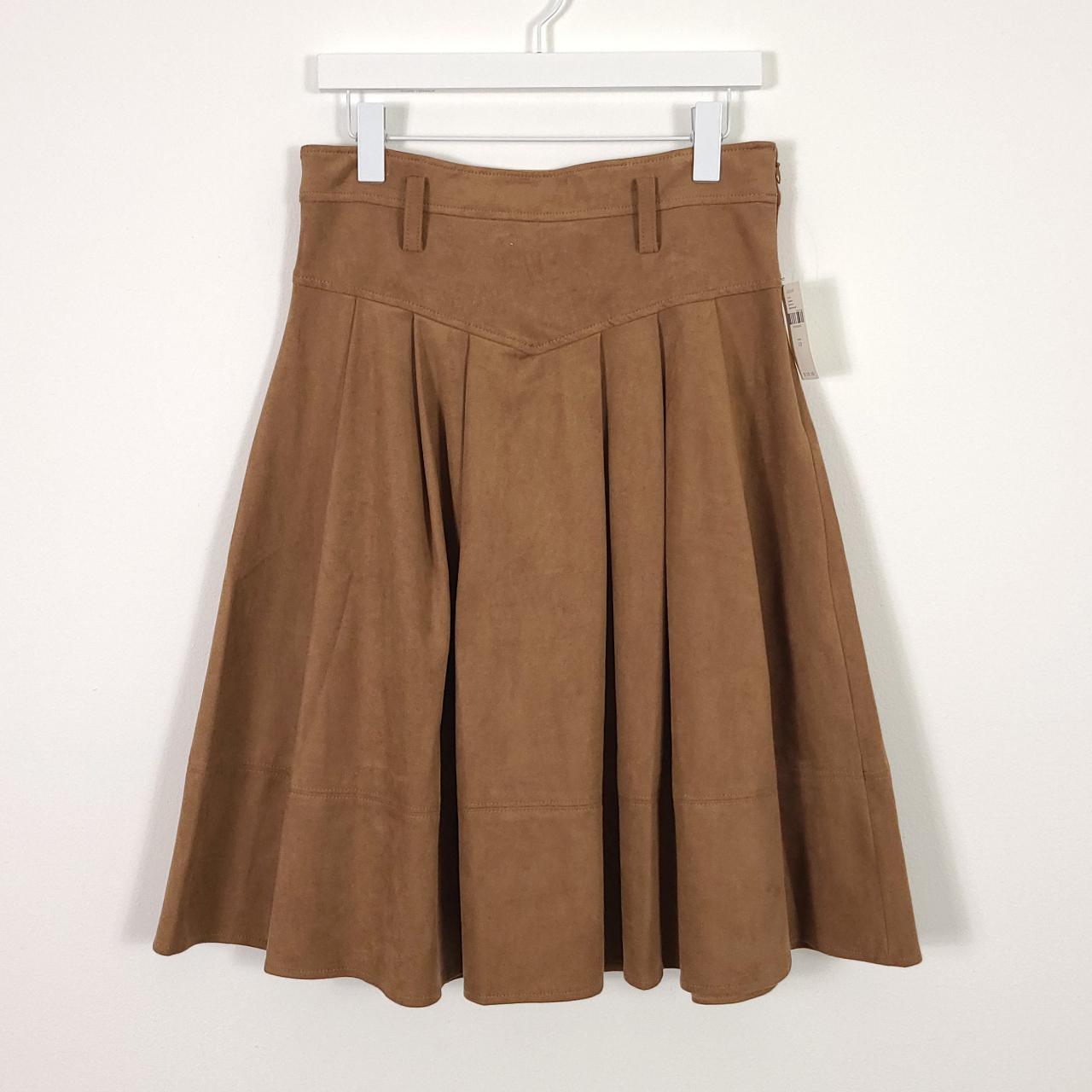 Anthropologie faux outlet suede skirt