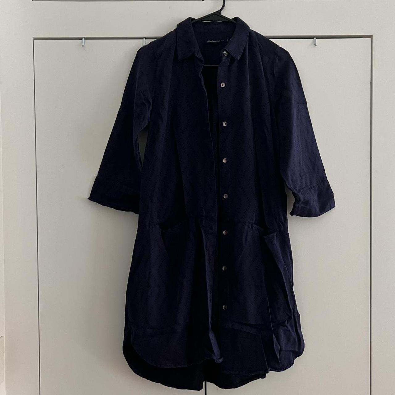 Gudrun Sjoden collared shirt dress with embroidered... Depop