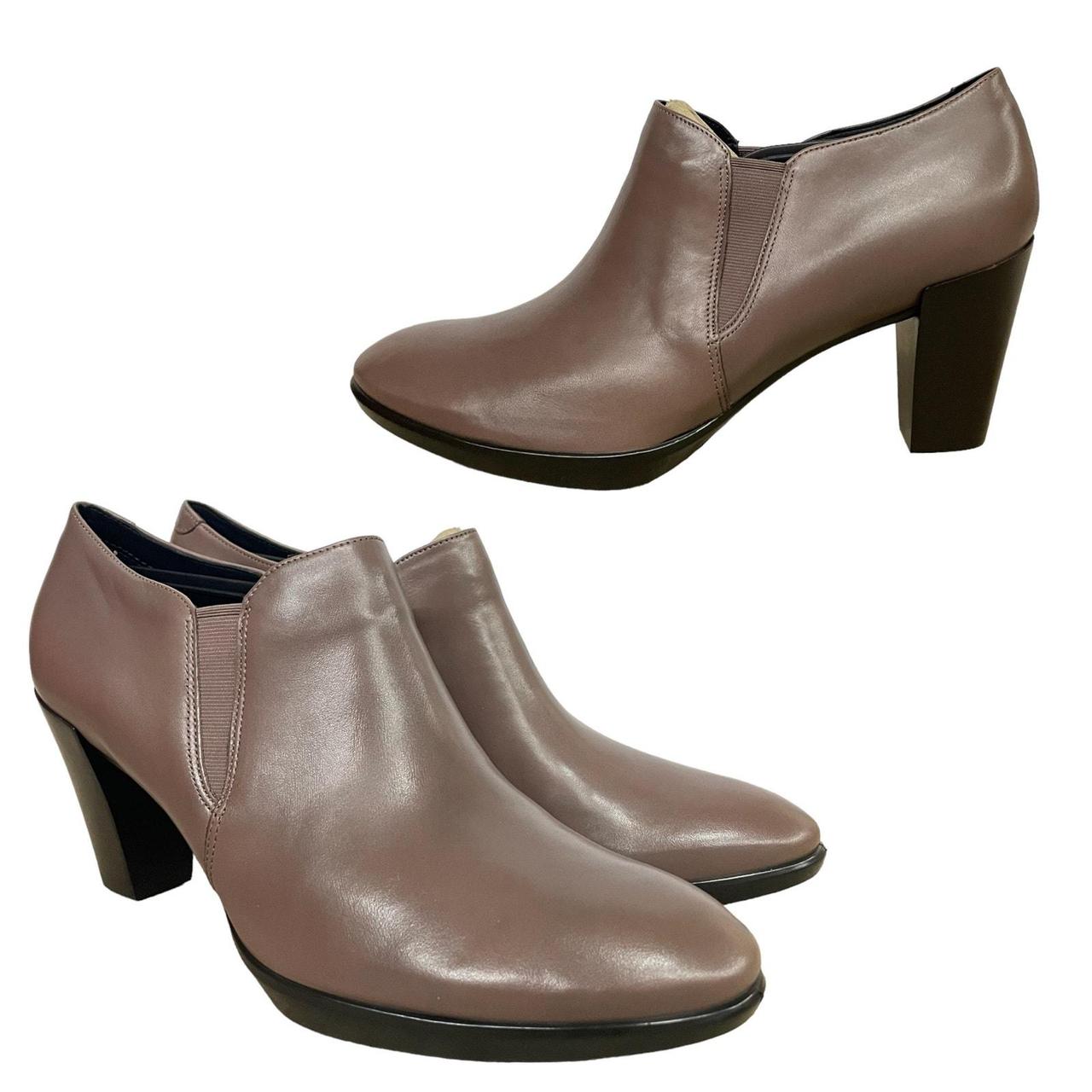 NEW Ecco Shape 55 Plateau Leather Ankle Boots Deep