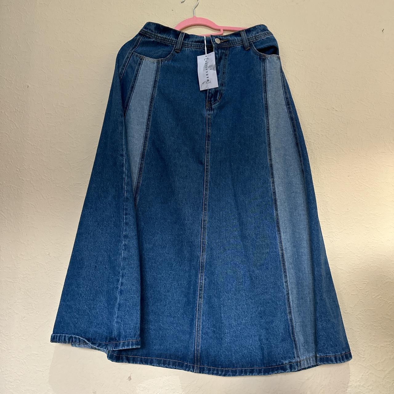 Women's Blue and Navy Skirt | Depop