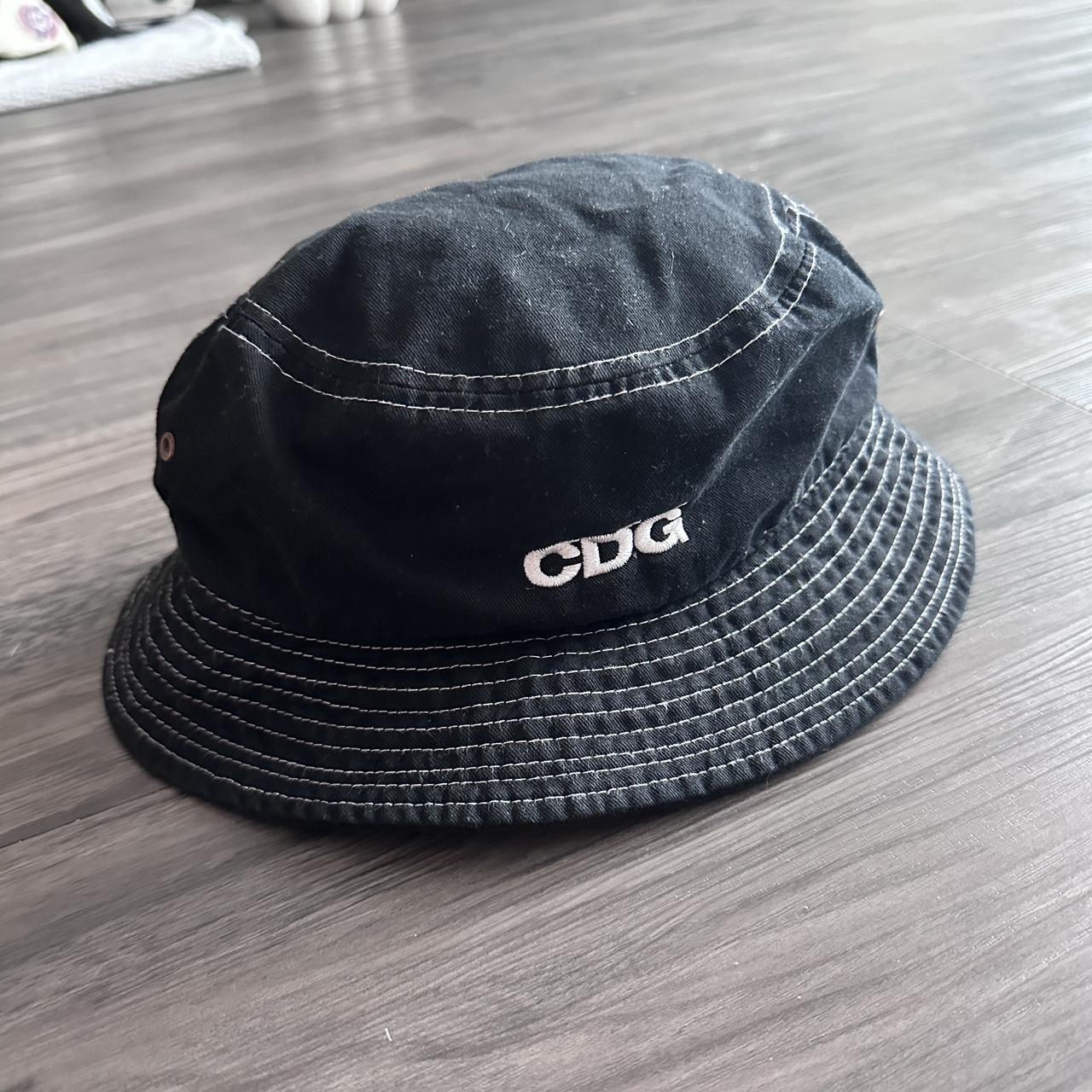Cdg bucket hat Black Size L/XL Great condition - Depop