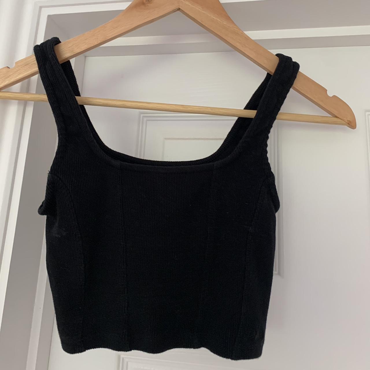 Black pull and bear crop top Super comfy and... Depop