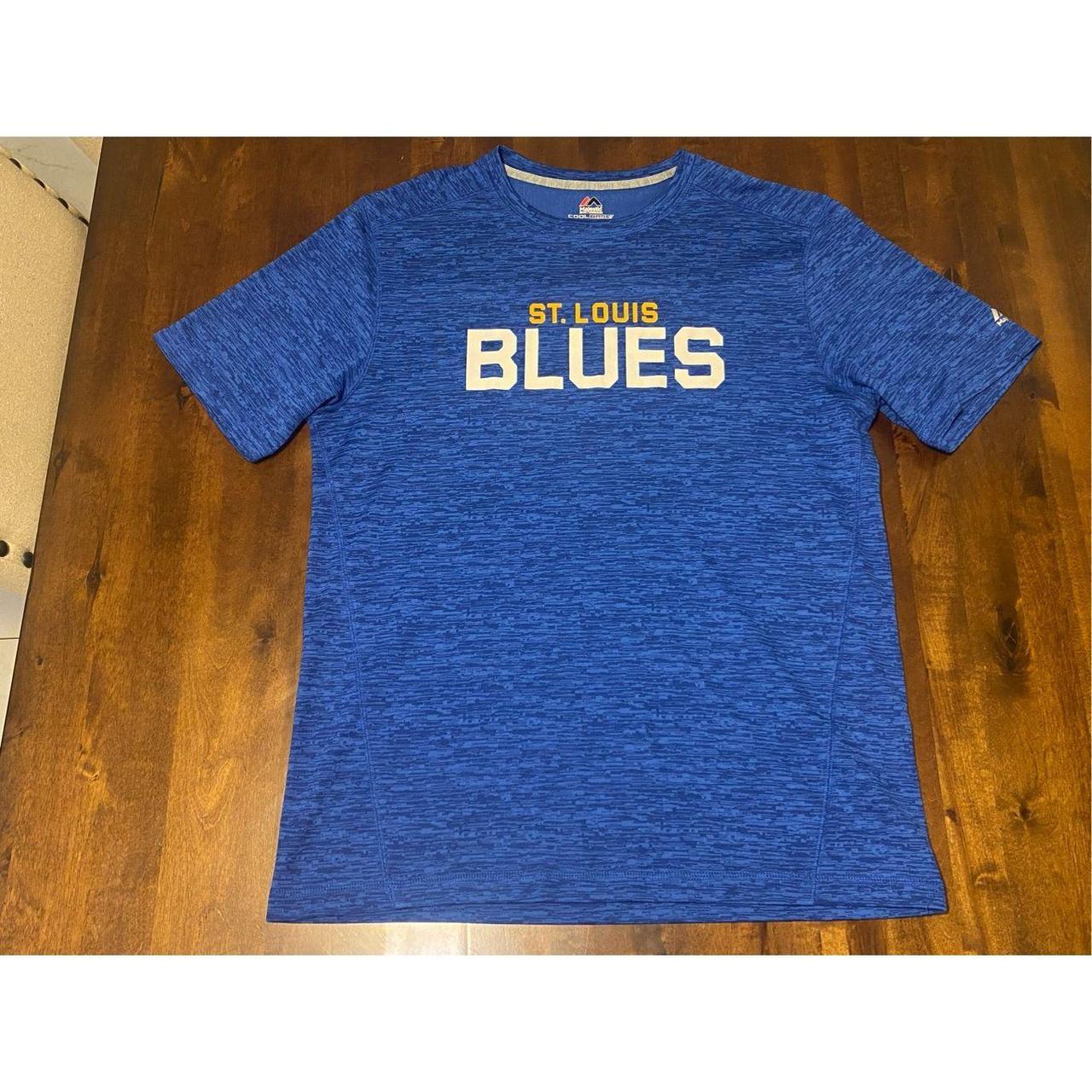 Majestic Athletic St. Louis Blues Cutting Through LS Shirt - Mens