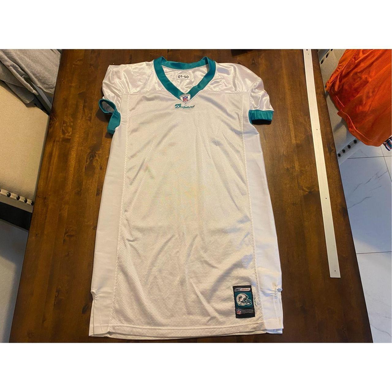 Vtg Reebok Miami Dolphins Button Up Baseball Jersey - Depop