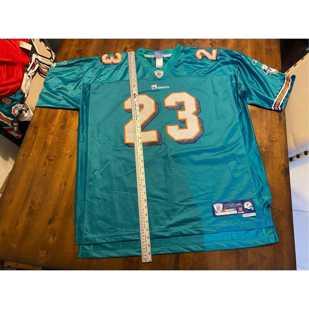 2005-06 MIAMI DOLPHINS BROWN #23 REEBOK ON FIELD JERSEY (AWAY) XL