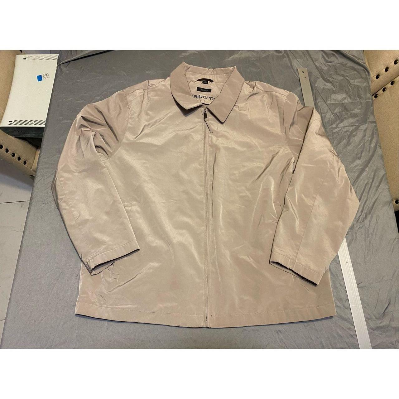 Claiborne Jacket Mens 2XL Tan Poly Tech Full Zip. Depop