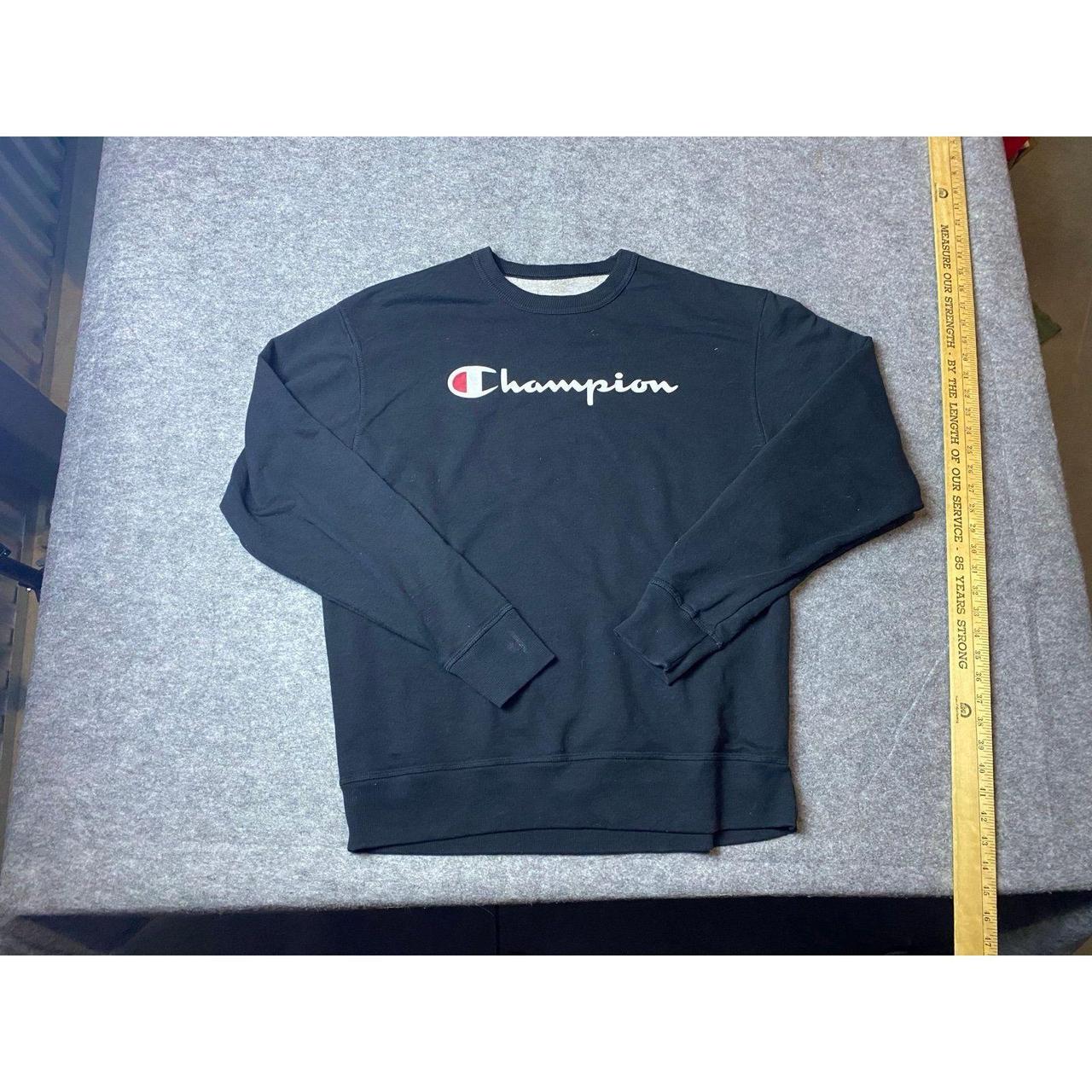 Champion Sweater Mens Large Black Crewneck. Depop