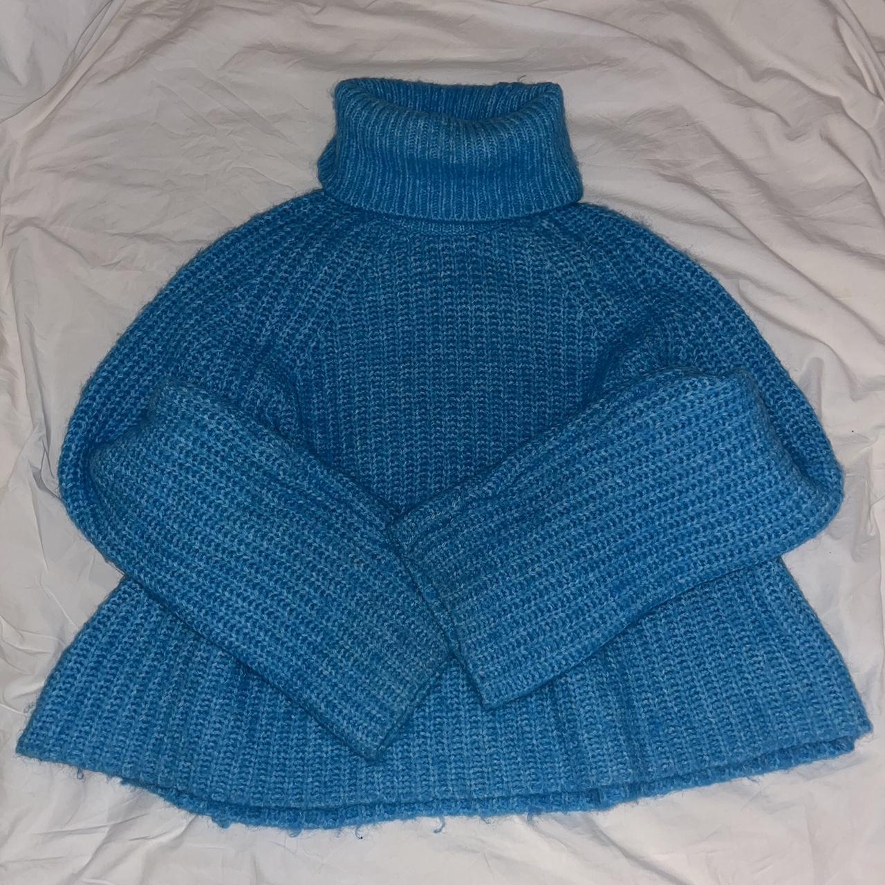 Zara fluffy knitted roll/turtle neck jumper Size L... Depop