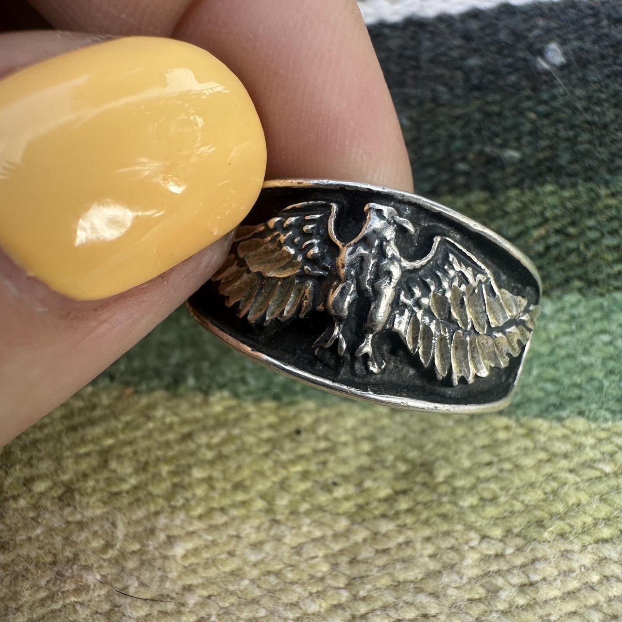 Women's Ring - Silver – Open Wing Eagle Ring Size… - image 4