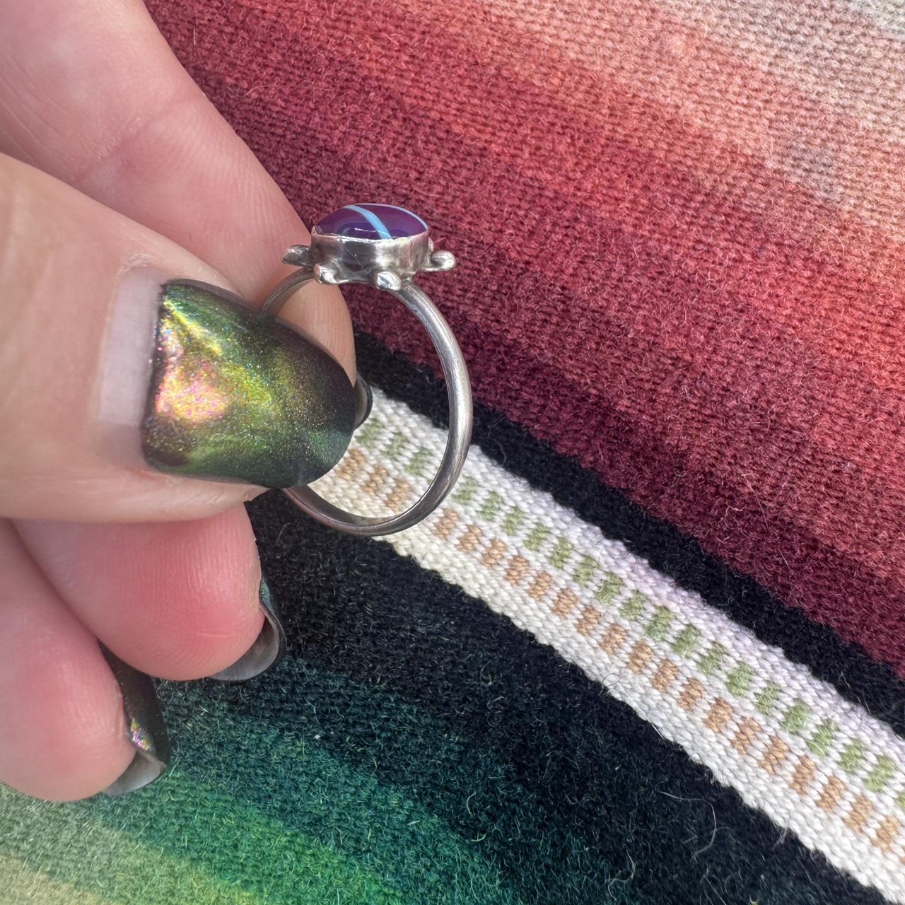 Women's Ring - Silver/Blue – Turtle Zigzag Ring S… - image 4