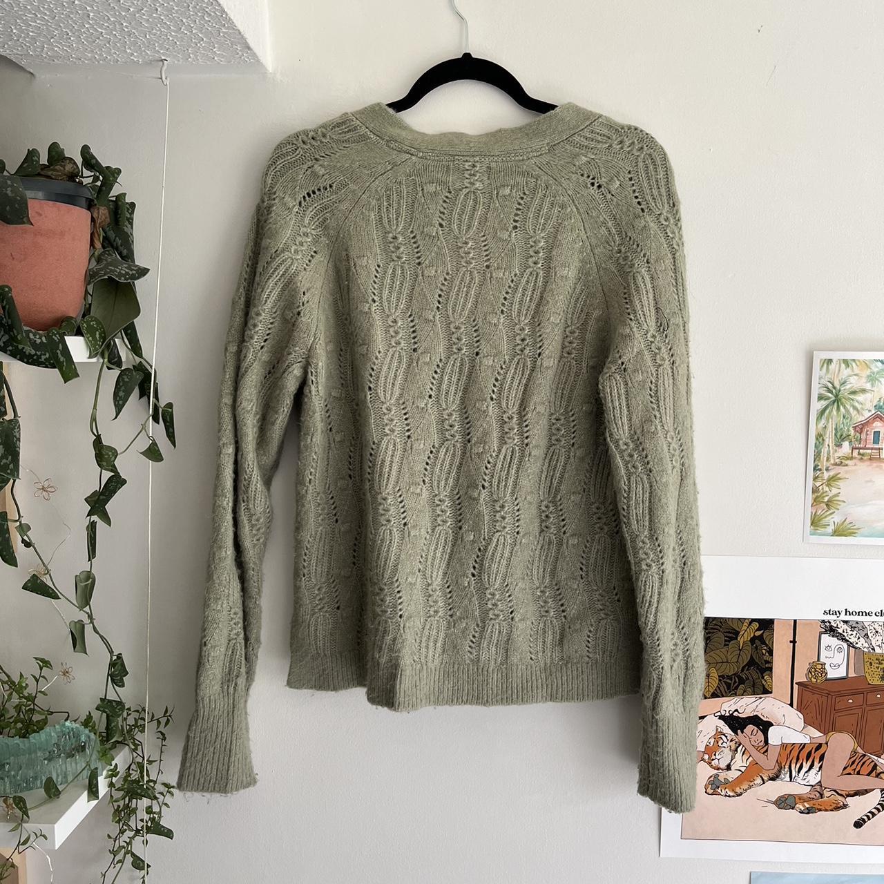 FatFace Women's Green and Khaki Cardigan | Depop