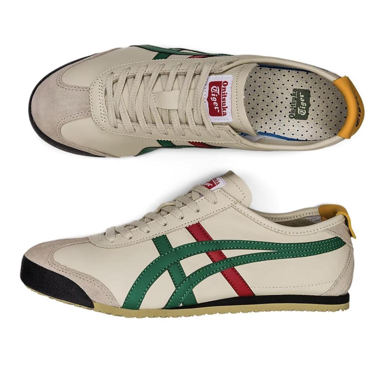 Mexico 66 Onitsuka Tigers in Birch/Green Cool and... - Depop