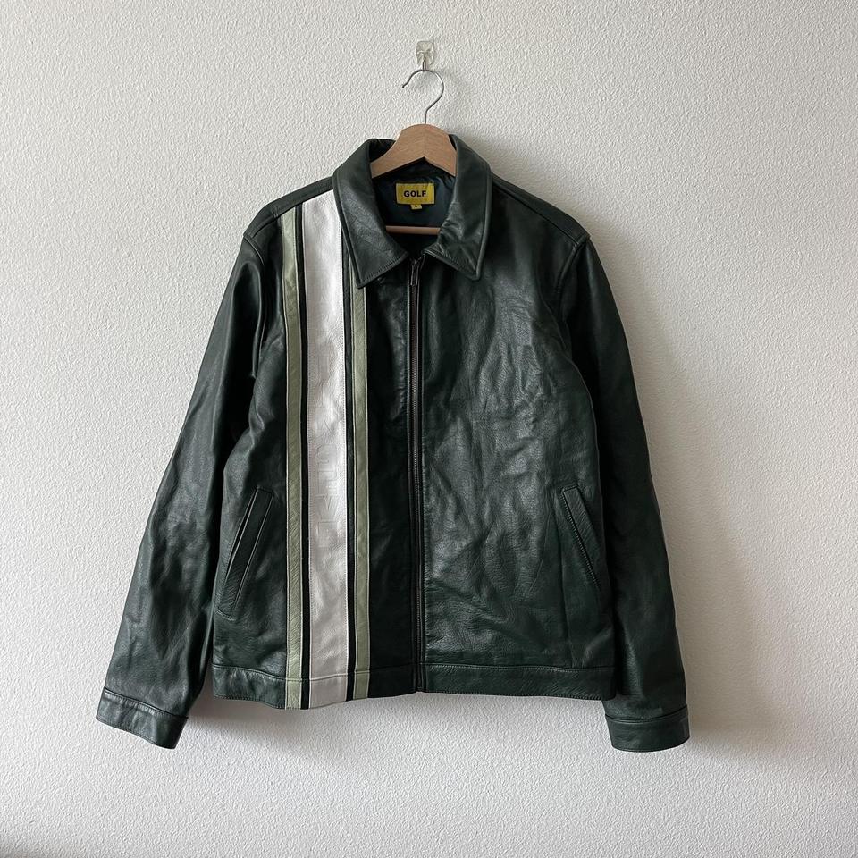 golf wang leather jacket - Depop