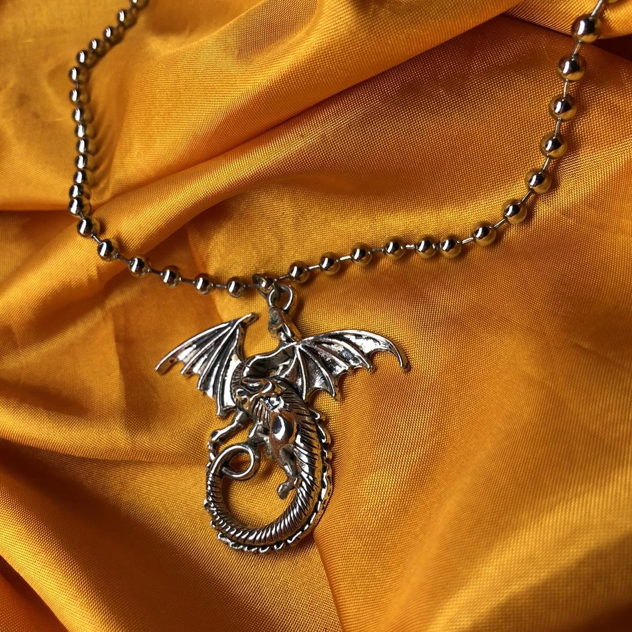 Grunge Renaissance Dragon Ball Chain Necklace... - Depop