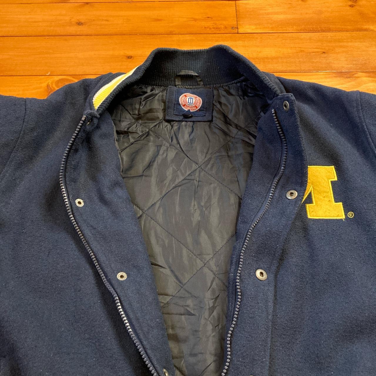 Men's Navy and Yellow Jacket | Depop