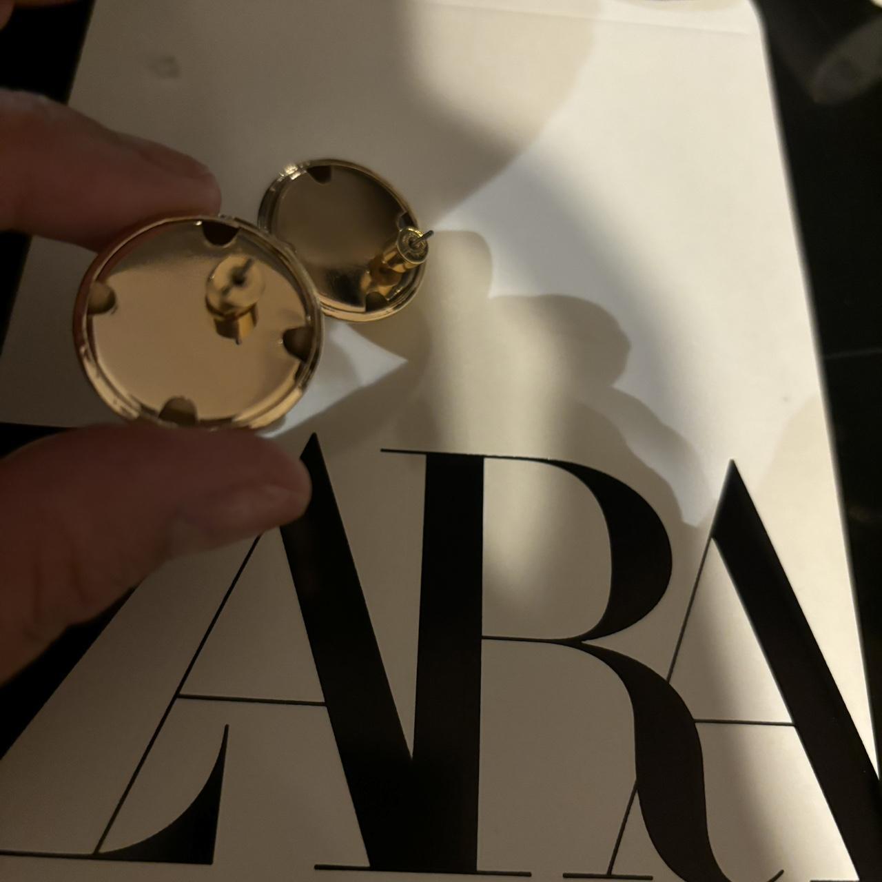 gold ball earrings stud from Zara's new SS23 - Depop