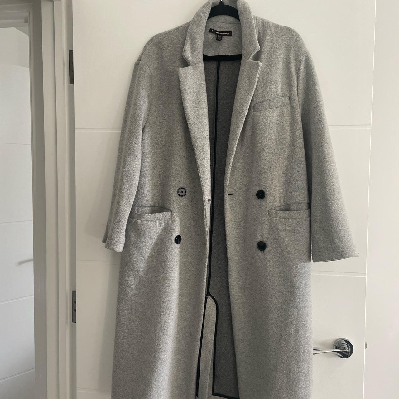 Zara Trf outerwear - #grey #coat Size XS. Relaxed... - Depop