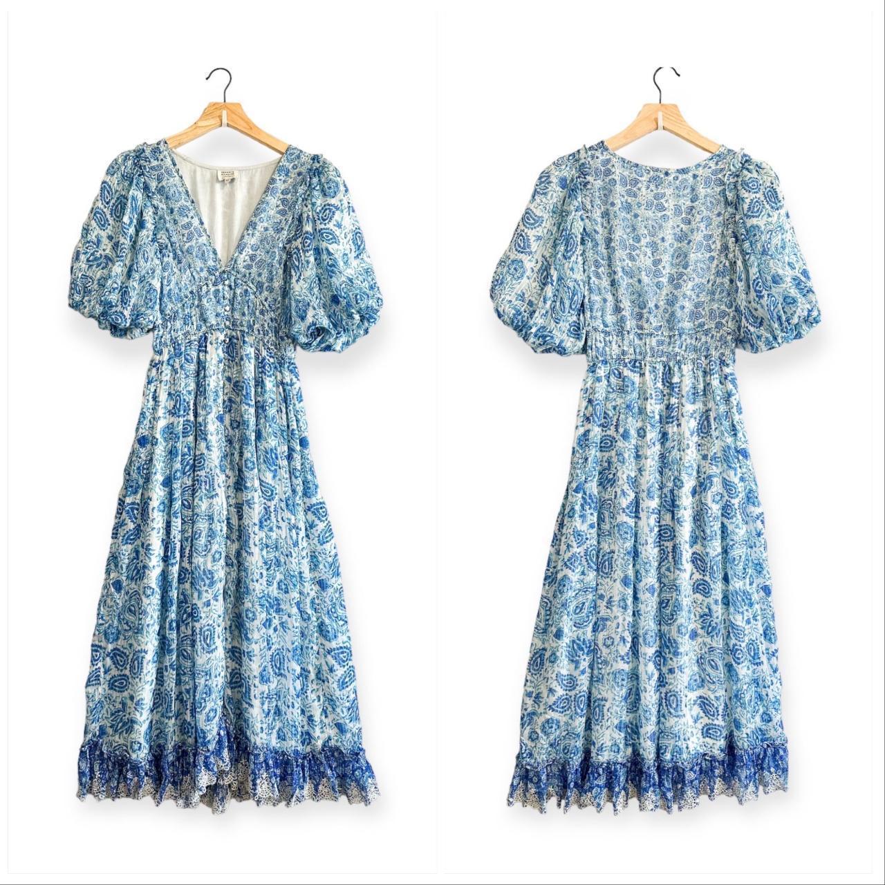 Hemant & Nandita Suho Paisley Midi Dress Size... - Depop