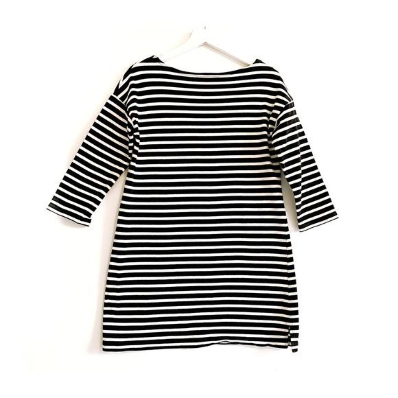 Orcival black and Ecru Breton stripe cotton tunic... - Depop