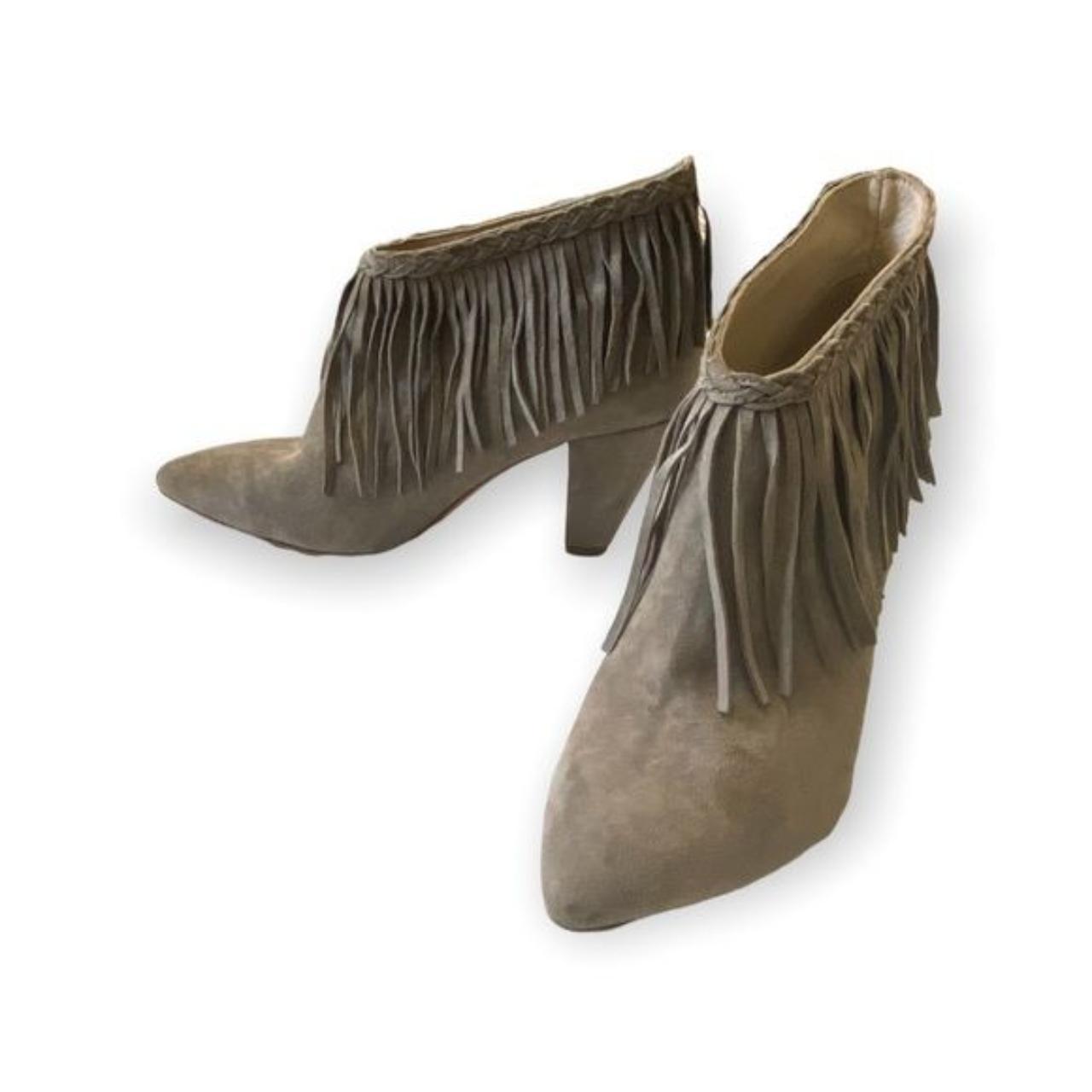 Anine Bing Irmelin Fringe Ankle Boots in gray Depop