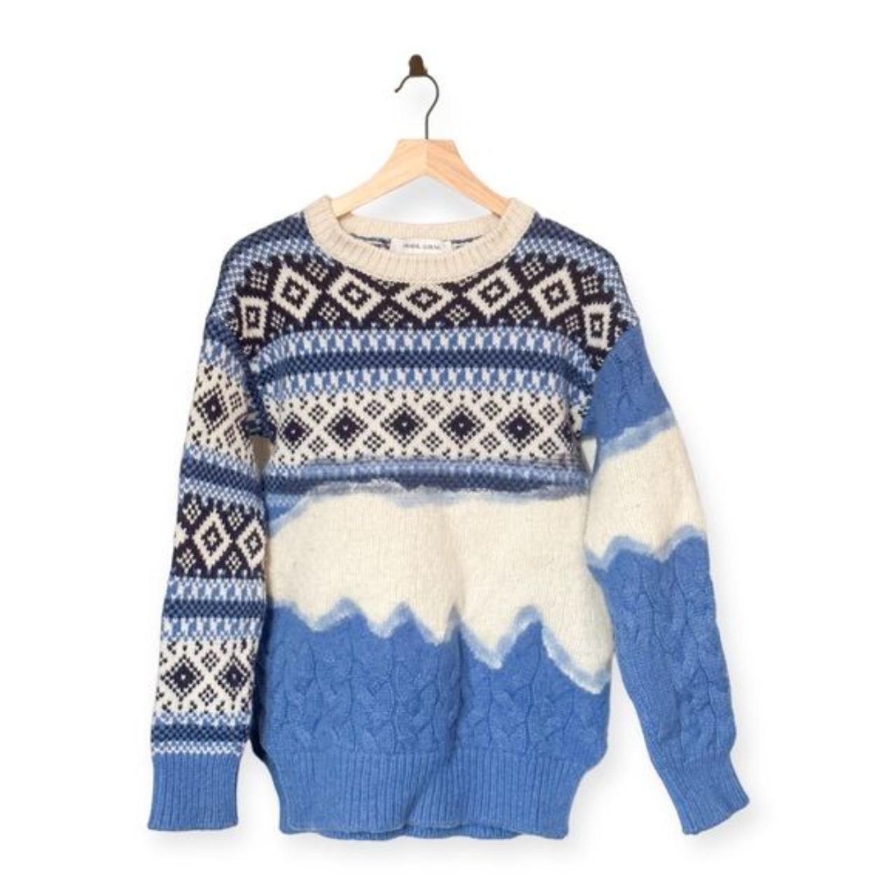 Prabal Gurung Ehe Diamond Knit Sweater In Blue Size