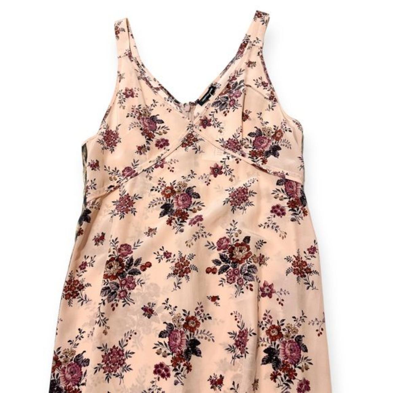 R13 Floral Silk Slip Dress with Leopard Side Depop