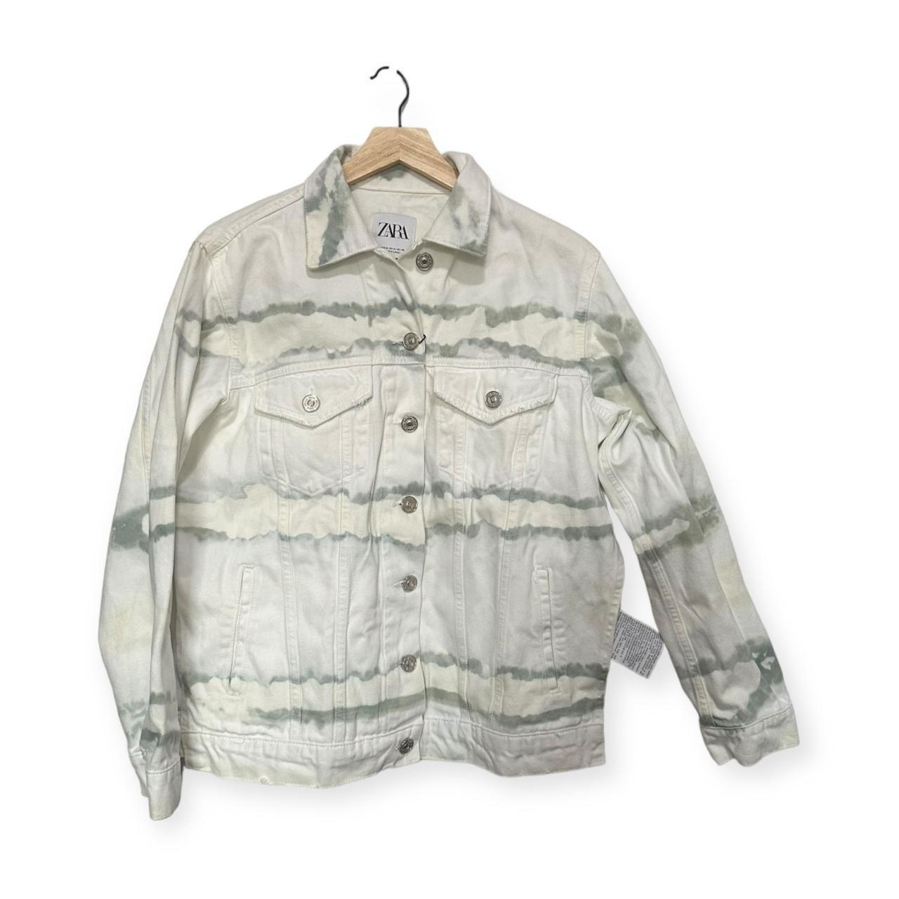 Zara Mens Tie Dye Denim Jacket shops Size Small Green EUC $155.