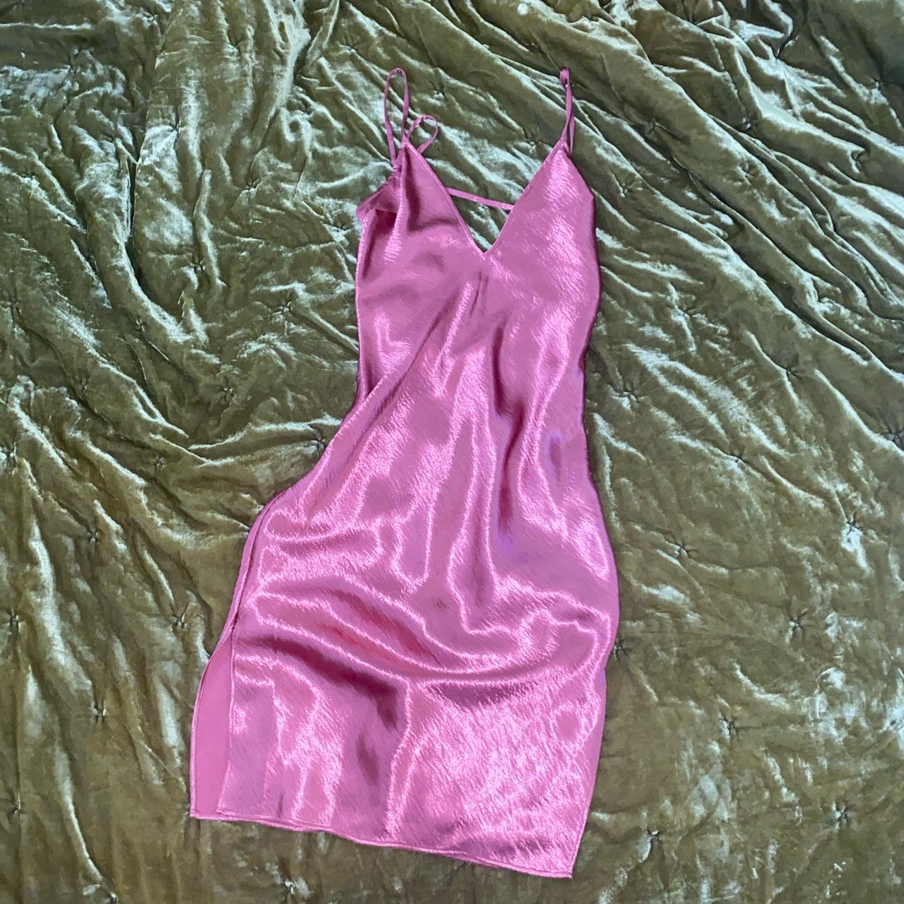 Express pink satin dress Size 2 Depop