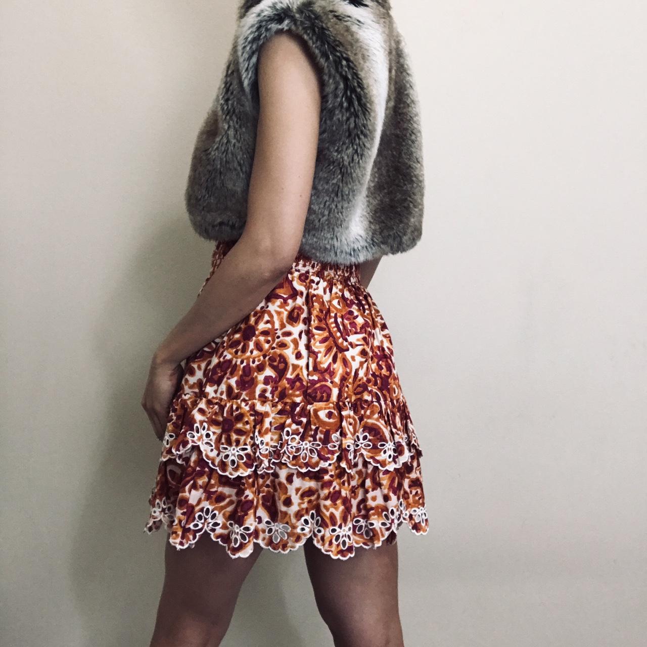 House of Harlow Women's Orange and Burgundy Skirt (3)
