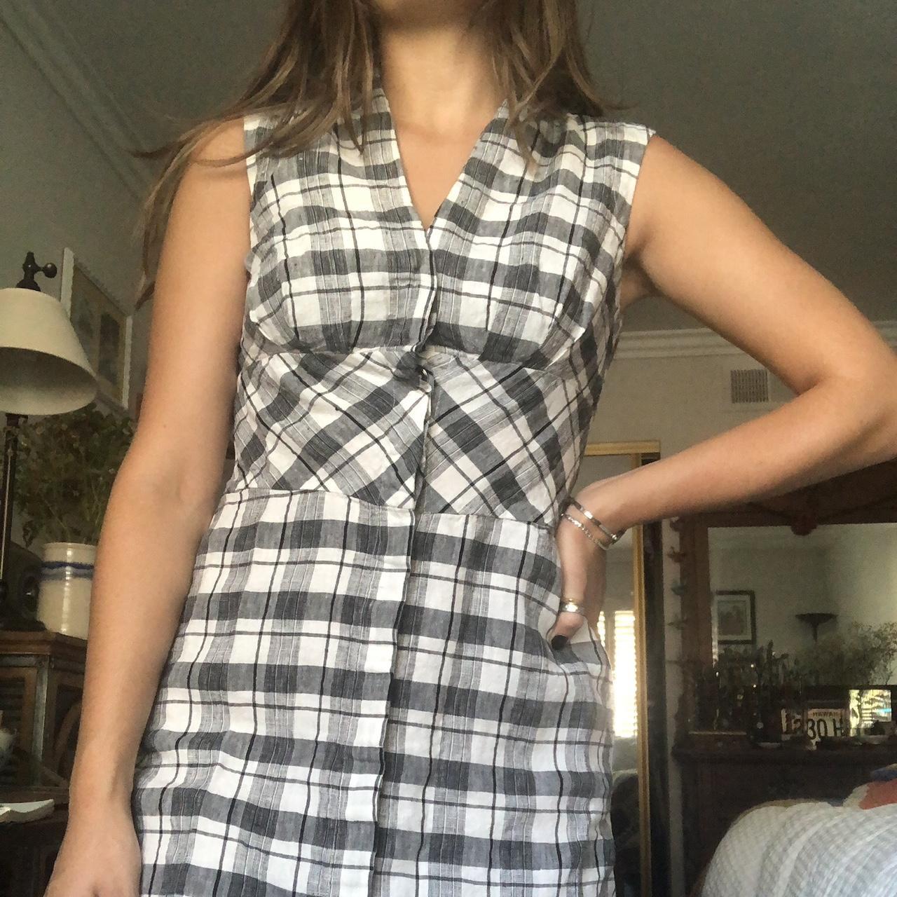 Black and white plaid mini dress plaid Depop