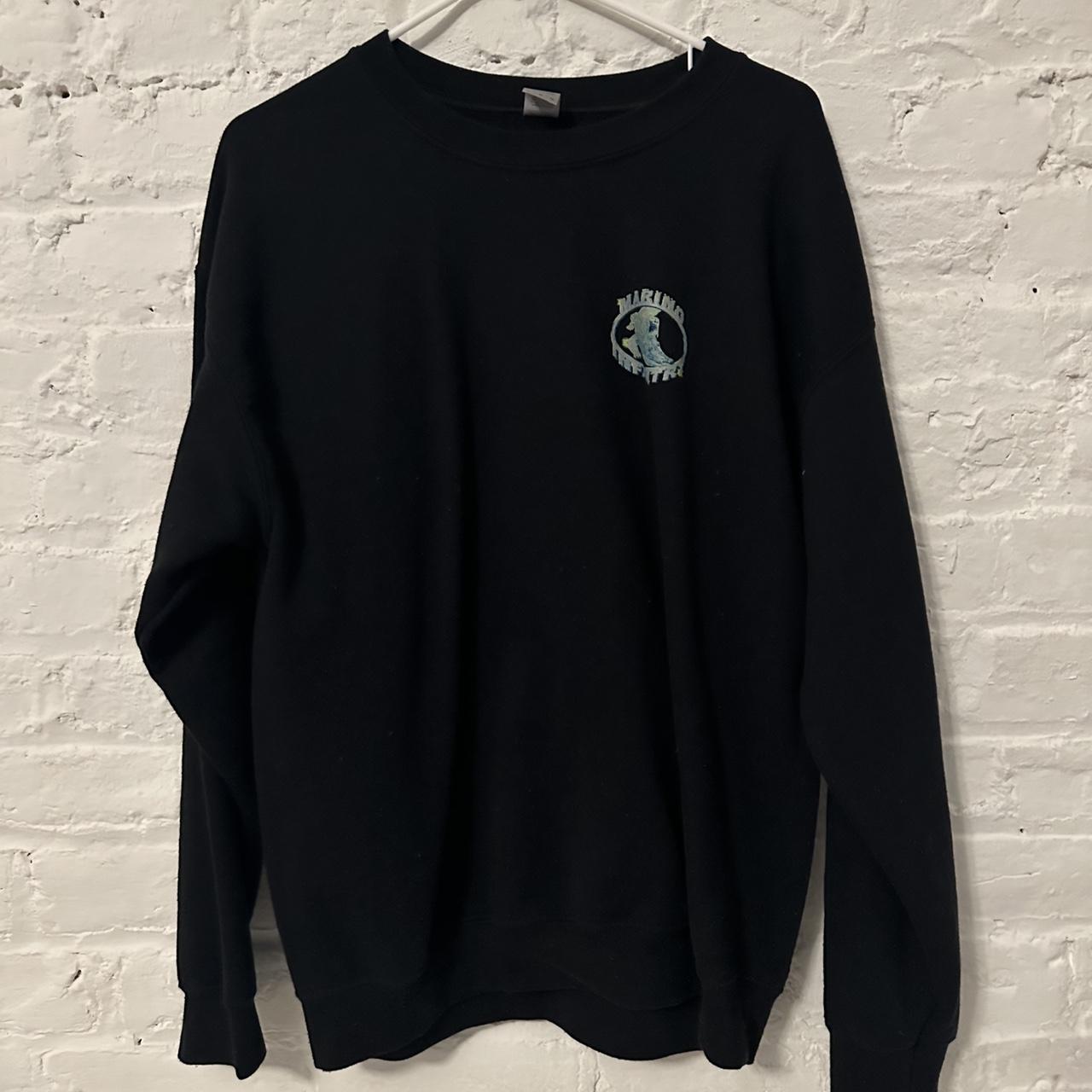 Marino Infantry Men's Black and Blue Sweatshirt | Depop