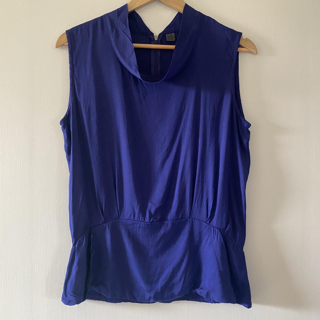 Calvin klein blue blouse best sale