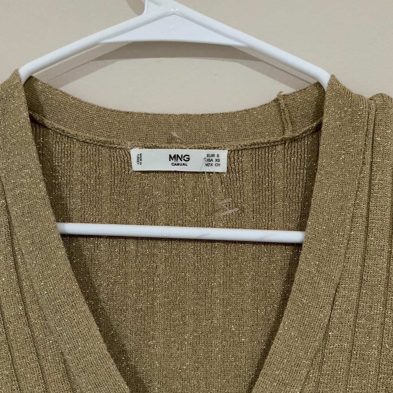 Mango Women's Sweater - Gold/Tan - S – MANGO MNG Gold Knit Sweater Shirt