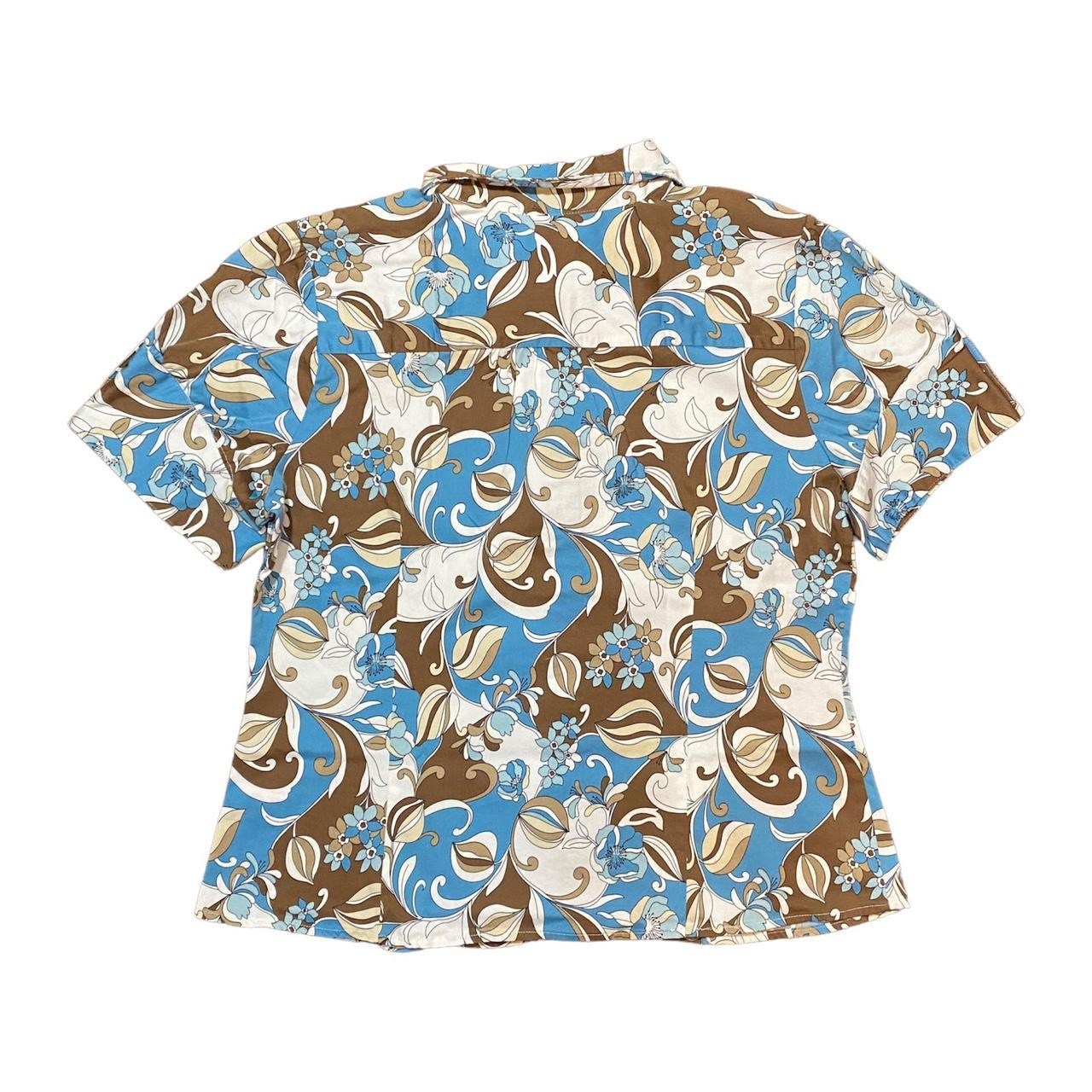 Apt. 9 Women's Blue and Brown Shirt Depop