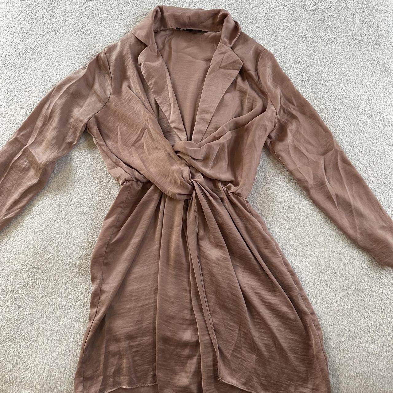 Missguided blush pink satin dress. US size 4 from... Depop