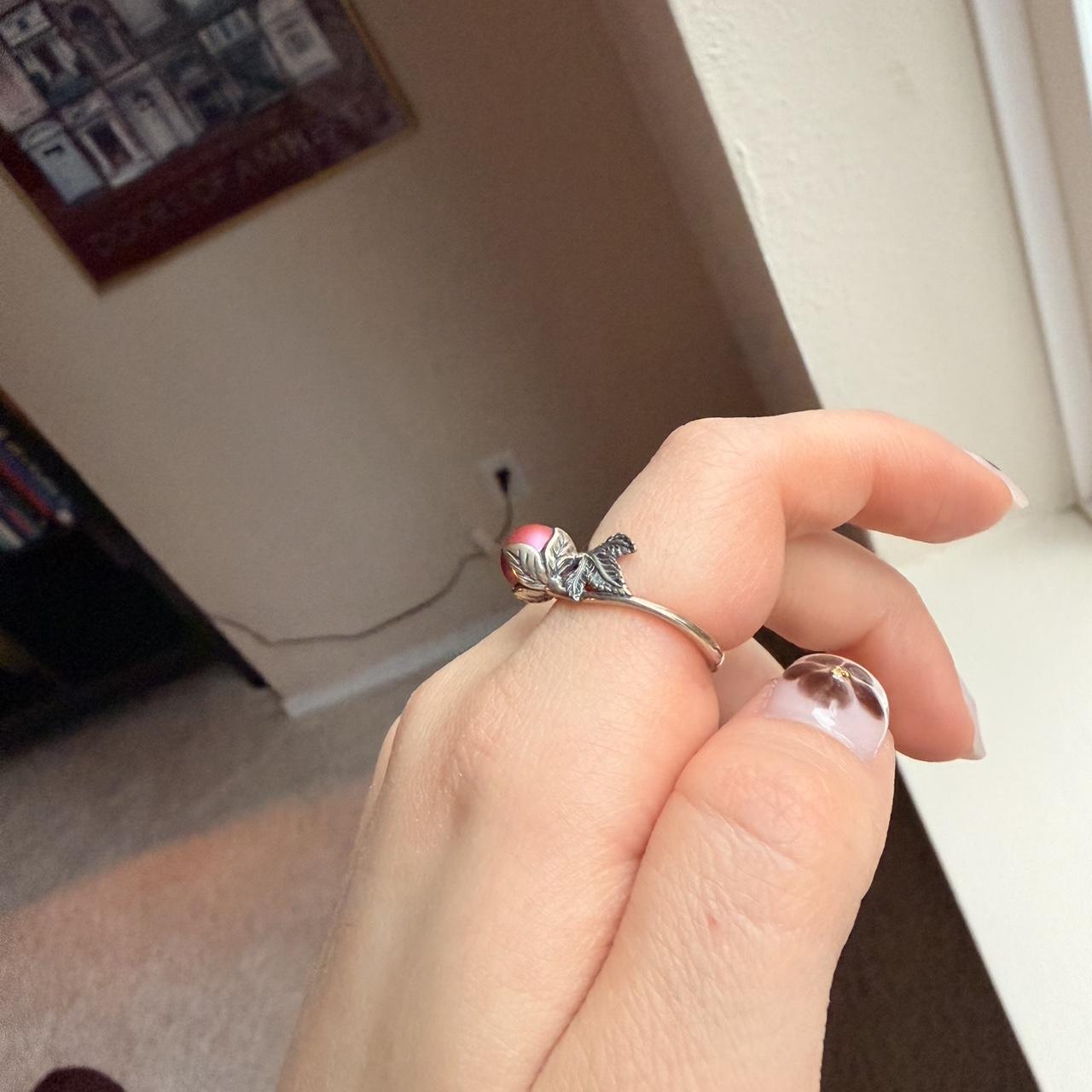 Women's Ring - Silver/Multi – silver leaf ring wi… - image 4