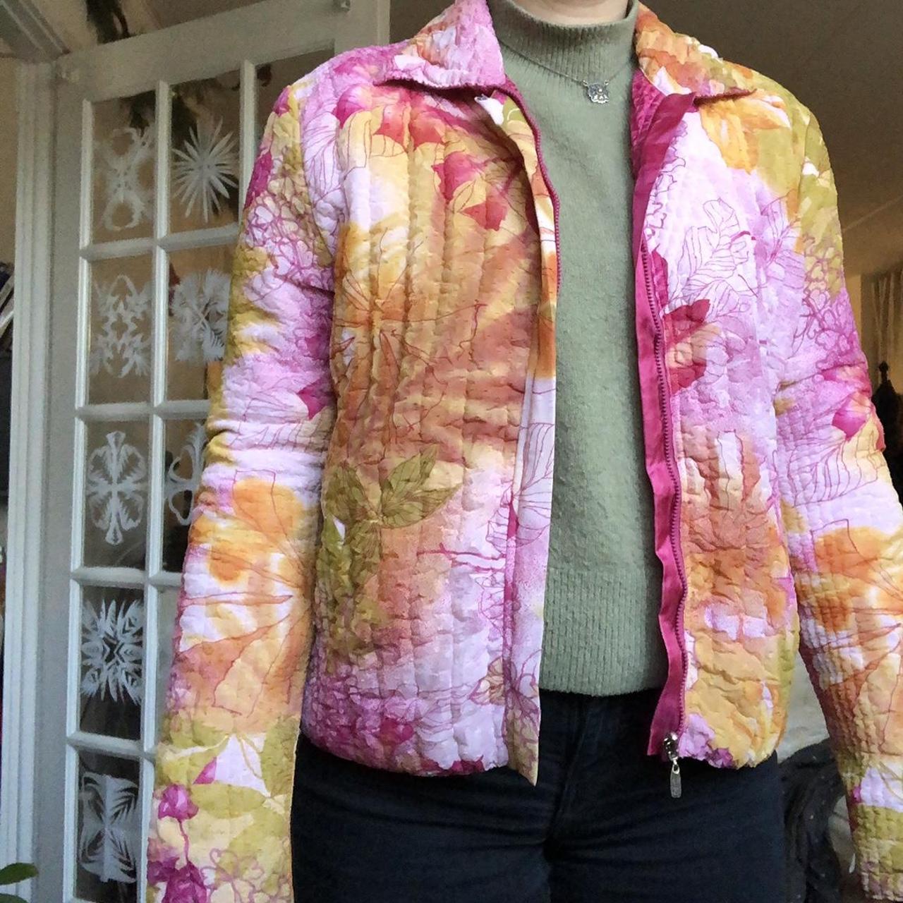 Gorgeous watercolor long jacket Multicolor vintage - Depop
