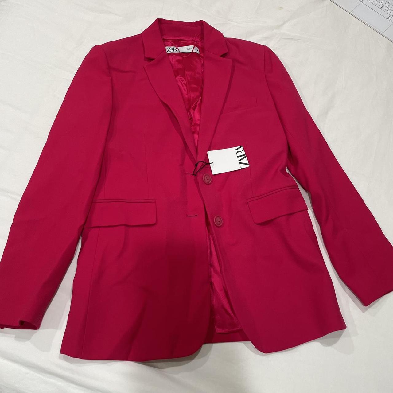 Talbots Blazer Jacket Womens Size 10 Pink Tweed - Depop